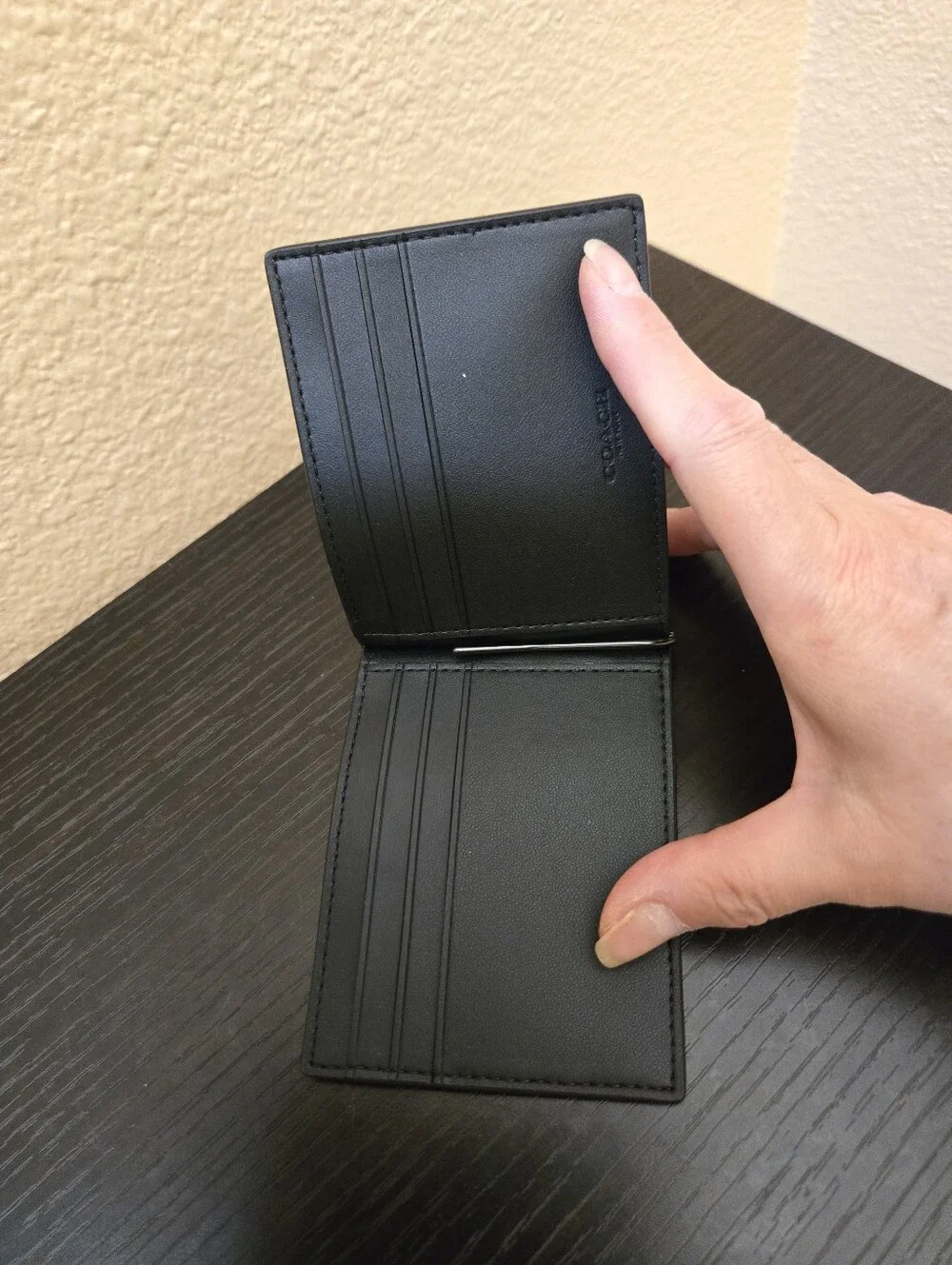 Coach Slim Money Clip Billfold Wallet In Signature Canvas